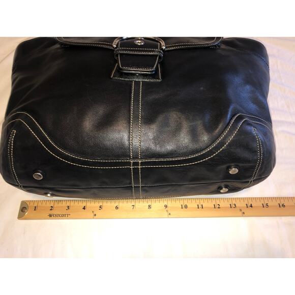 Vintage Coach Soho 5570 Large Carry All Bag Black Y2K Contrast Stitch Buckle - Picture 10 of 14